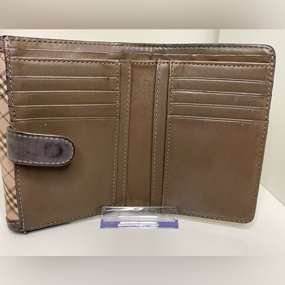 Burberry Blue Label Brown Plaid Canvas Wallet - Picture 5 of 9